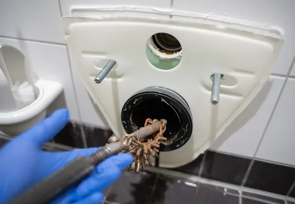 Techniker berät Hausbesitzer zur Drainage am Gebäude
