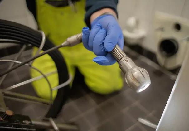 Notdienst-Techniker trifft beim Kunden ein, um einen Wasserschaden zu begrenzen